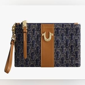Nwt True Religion dark Denim Wristlet/Clutch